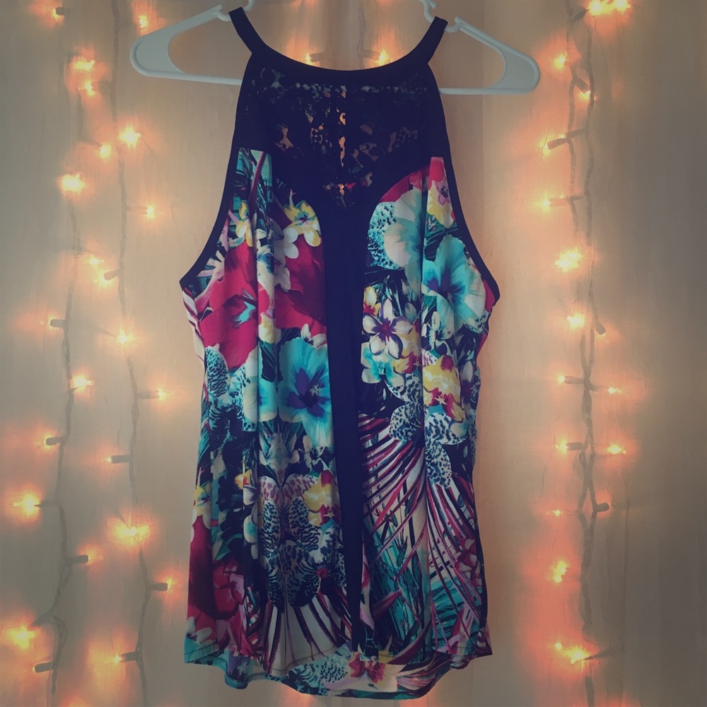 Vibrant Floral Halter Top